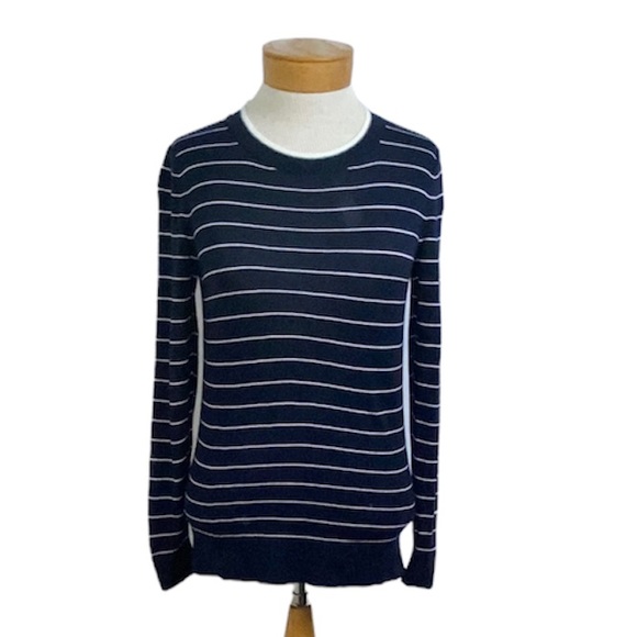 Banana Republic PetiteXS Blue and White Stripe Long Sleeve Sweater - Picture 6 of 8